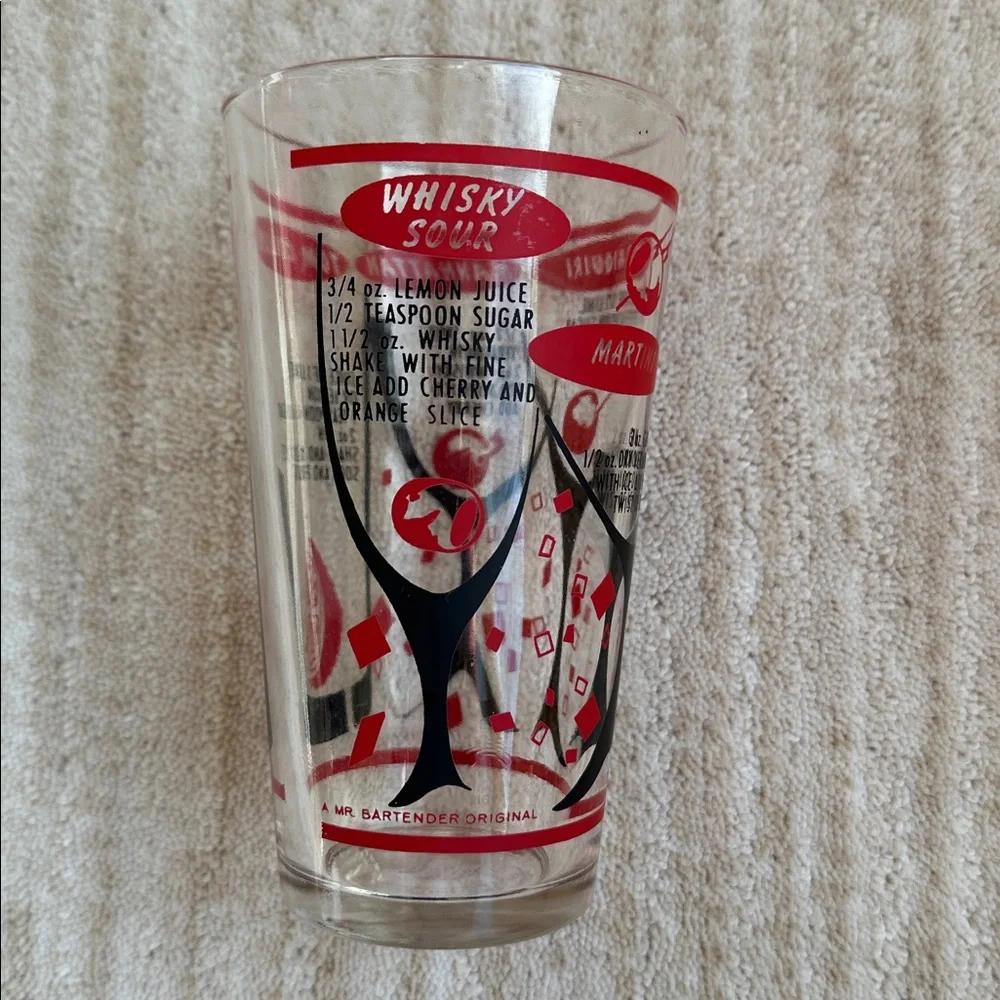 Vintage Mr. Bartender Cocktail Mixing Glass by Federal Glass Co. 1960-70s